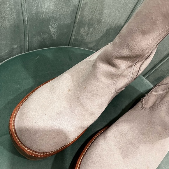 Jeffrey Campbell x Free People Suede Beige Platform Boots - Picture 4 of 11